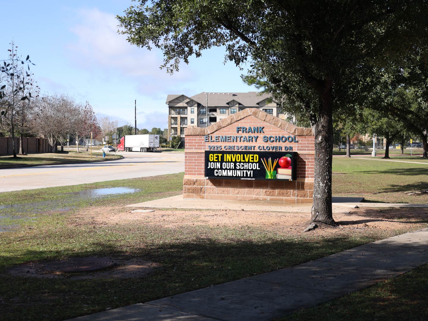 LED Marquee Monument Sign for Frank Elementary in Klein ISD, Houston, TX